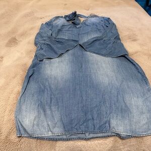 Cloth & Stone Ruffle sleeve denim dress S